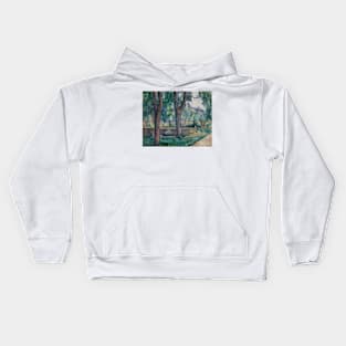 The Pool at the Jas de Bouffan by Paul Cezanne Kids Hoodie